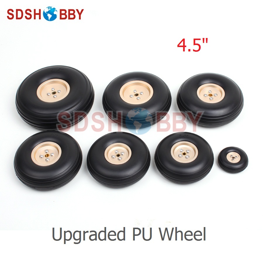 4.5in/115mm PU Wheels RC Airplane Wheels Upgraded PU Wheels With Golden ...